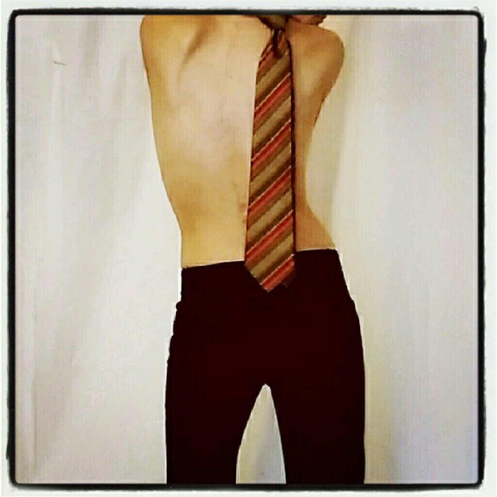 Designer Missoni Vintage Orange Label Silk Necktie Made in Italy